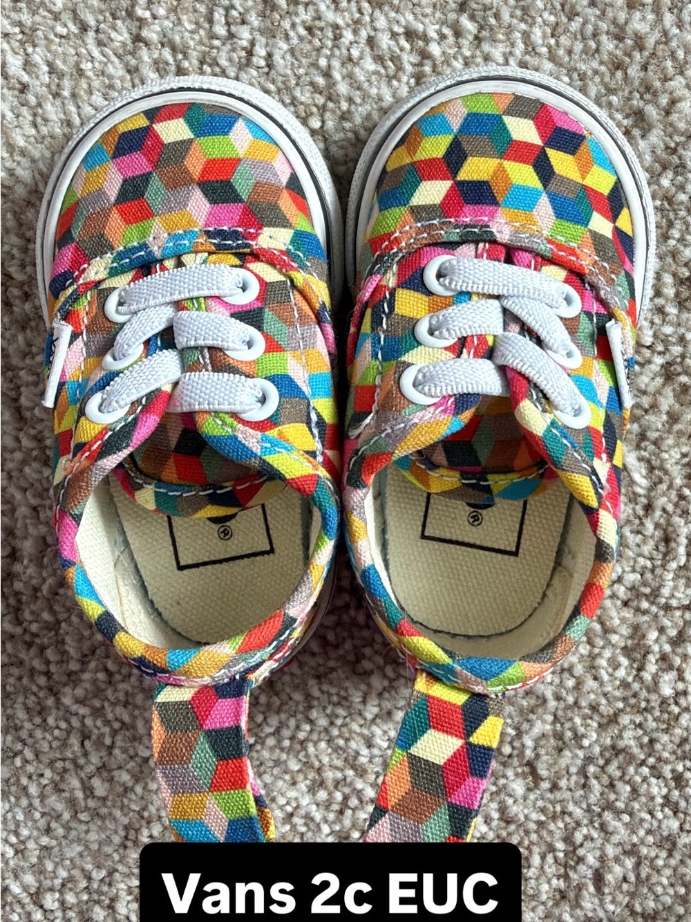 Baby Vans Rainbow Multicolor Geometric 3d check